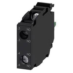 Siemens SIRIUS ACT A6X30143954 3SU14 Standard Contact Module, 2NO Contact, 10 A at 24 VAC, 0.1 A at 500 VDC Contact, Silver Alloy Contact, Black