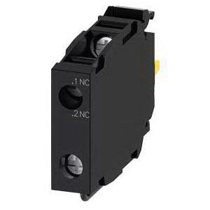 Siemens SIRIUS ACT A6X30143957 3SU14 Standard Contact Module, 22 mm, 1NC Contact, 10 A at 24 VAC, 0.1 A at 500 VDC Contact, Silver Alloy Contact, Momentary Action, Black