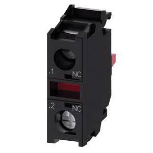 Siemens SIRIUS ACT A6X30143959 3SU14 Standard Contact Module, 1NC Contact, 10 A at 24 VAC, 0.1 A at 500 VDC Contact, Gold Plated Contact, Black