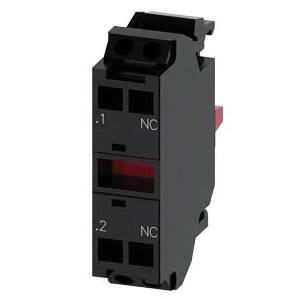 Siemens SIRIUS ACT A6X30143978 3SU14 Standard Contact Module, 1NC Contact, 10 A at 24 VAC, 0.1 A at 500 VDC Contact, Gold Plated Contact, Black
