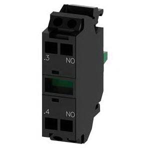 Siemens SIRIUS ACT A6X30144699 3SU14 Standard Contact Module, 1NO Contact, 10 A at 24 VAC, 0.1 A at 500 VDC Contact, Silver Alloy Contact, Black