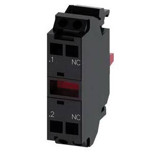 Siemens SIRIUS ACT A6X30144700 3SU14 Standard Contact Module, 1NC Contact, 10 A at 24 VAC, 0.1 A at 500 VDC Contact, Silver Alloy Contact, Black