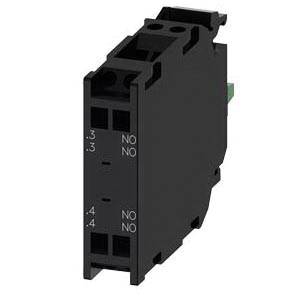 Siemens SIRIUS ACT A6X30144701 3SU14 Standard Contact Module, 2NO Contact, 10 A at 24 VAC, 0.1 A at 500 VDC Contact, Silver Alloy Contact, Black