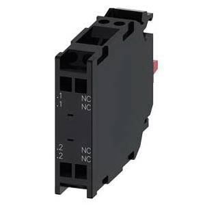 Siemens SIRIUS ACT A6X30144702 3SU14 Standard Contact Module, 2NC Contact, 10 A at 24 VAC, 0.1 A at 500 VDC Contact, Silver Alloy Contact, Black
