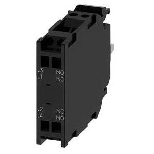 Siemens SIRIUS ACT A6X30144703 3SU14 Standard Contact Module, 1NC-1NO Contact, 10 A at 24 VAC, 0.1 A at 500 VDC Contact, Silver Alloy Contact, Black