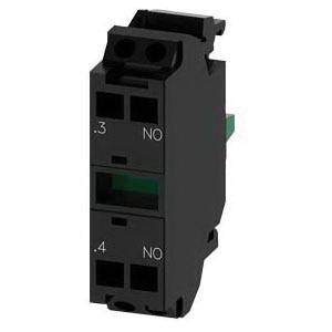 Siemens SIRIUS ACT A6X30144705 3SU14 Standard Contact Module, 1NO Contact, 10 A at 24 VAC, 0.1 A at 500 VDC Contact, Gold Plated Contact, Black