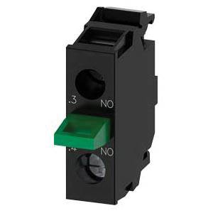Siemens SIRIUS ACT A6X30144706 3SU14 Standard Contact Module, 1NO Contact, 10 A at 24 VAC, 0.1 A at 500 VDC Contact, Silver Alloy Contact, Black