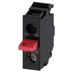 Siemens SIRIUS ACT A6X30144707 3SU14 Standard Contact Module, 1NC Contact, 10 A at 24 VAC, 0.1 A at 500 VDC Contact, Silver Alloy Contact, Black
