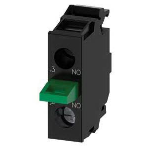 Siemens SIRIUS ACT A6X30144708 3SU14 Standard Contact Module, 1NO Contact, 10 A at 24 VAC, 0.1 A at 500 VDC Contact, Gold Plated Contact, Black