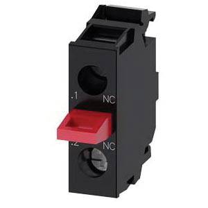 Siemens SIRIUS ACT A6X30144709 3SU14 Standard Contact Module, 1NC Contact, 10 A at 24 VAC, 0.1 A at 500 VDC Contact, Gold Plated Contact, Black