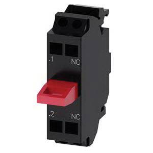 Siemens SIRIUS ACT A6X30144711 3SU14 Standard Contact Module, 1NC Contact, 10 A at 24 VAC, 0.1 A at 500 VDC Contact, Silver Alloy Contact, Black