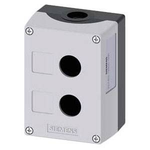 22 MM, 2-Hole, Siemens 3SU18020AA000AB1 Pushbutton and Indicator Light Enclosure, NEMA 1/2/3/3R/4/4X/12/13, IP66/67/69, Plastic