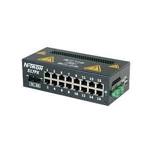 redlion® 517FX-A-ST Network Switch, 10/100BaseTX Interface, (16) RJ45 10/100BaseT(X) Port, 2.6 Gbps Memory