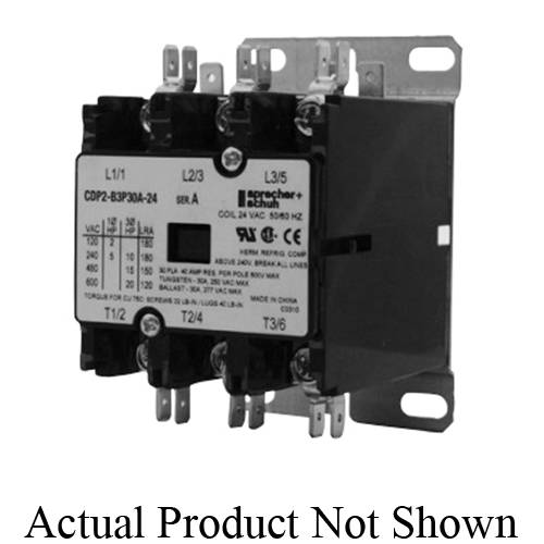 Sprecher + Schuh CDP2-D3P75A-24 Economical High Performance Definite Purpose Contactor, 24 VAC Coil, 75 A, 3 Poles