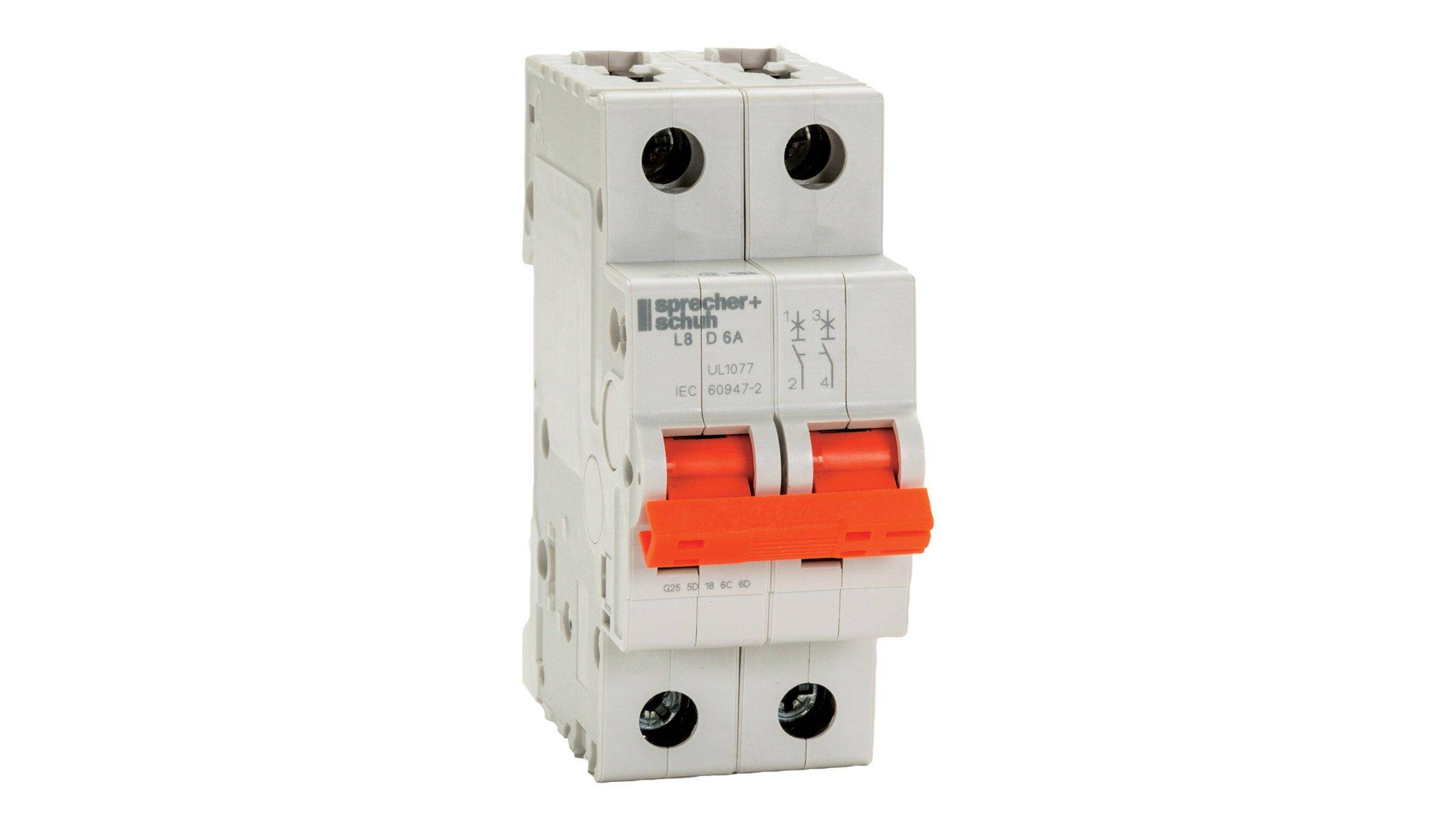 Sprecher + Schuh L8-13/3/D L8 Protector, 480Y/277 VAC, 13 A, 10 kA Interrupt, 3 Poles, D/Thermal Magnetic Trip