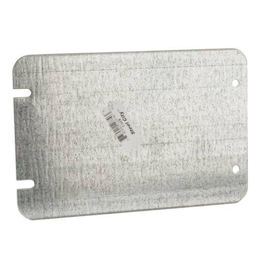 Steel City® 2-GCB Flat Outlet Box Cover, 7 in L x 4-11/16 in W, Blank Cover, Steel