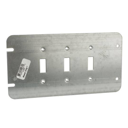 Steel City® 2-GCS Outlet Box Cover, 7 in L x 4-11/16 in W, Steel