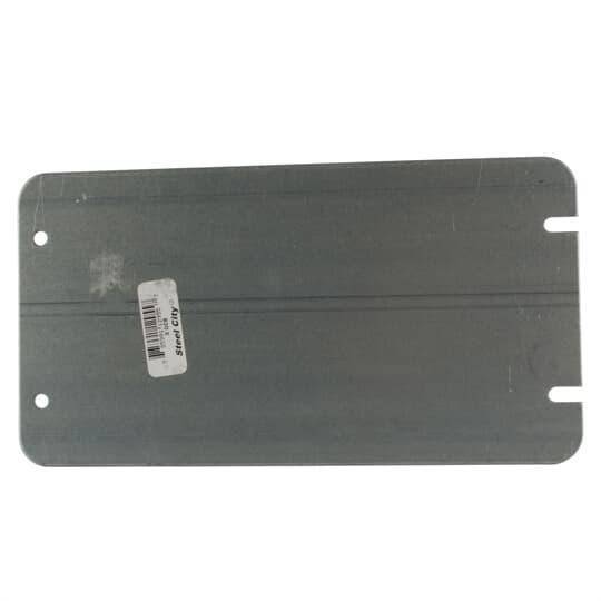 Steel City® 3-GCB Flat Outlet Box Cover, 8-13/16 in L x 4-11/16 in W, Blank Cover, Steel