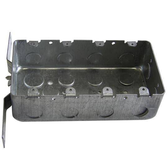 Steel City® 4G4DV-1/2 Drawn Style Device Box, Steel, 58 cu-in Capacity, 4 Gangs, 3 Outlets, 6 Knockouts, 7-5/8 in L x 4 in W x 2-1/8 in H