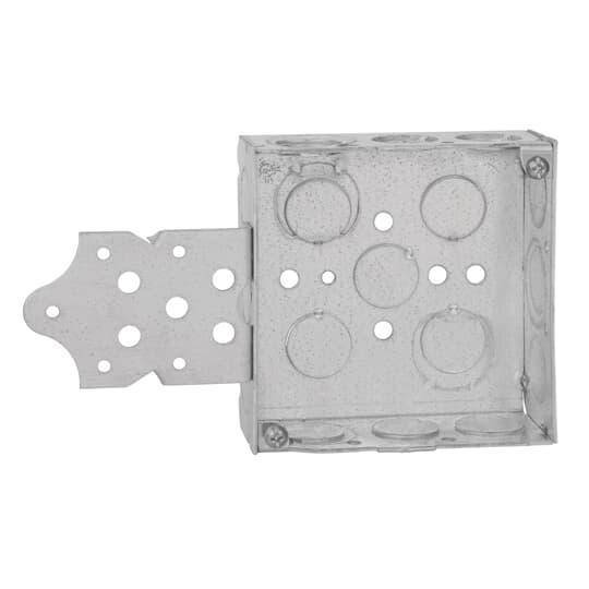 Steel City® 52151B1234 Outlet Box, Steel, 21 cu-in Capacity, (1) Outlets, (15) Knockouts, 4 in H x 4 in W x 1-1/2 in D
