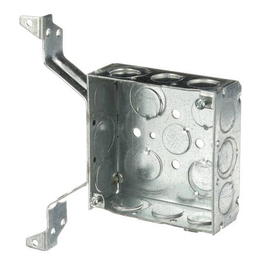 Steel City® 52151DV12 Outlet Box, Steel, 21 cu-in Capacity, (1) Outlets, (13) Knockouts, 4 in H x 4 in W x 1-1/2 in D