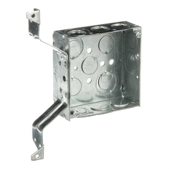 Steel City® 52151DV12 Outlet Box, Steel, 21 cu-in Capacity, (1) Outlets, (13) Knockouts, 4 in H x 4 in W x 1-1/2 in D