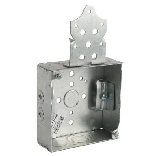 Steel City® 52151-BN Outlet Box, Steel, 21 cu-in Capacity, (1) Outlets, (11) Knockouts, 4 in H x 4 in W x 1-1/2 in D