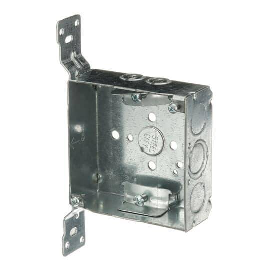 Steel City® 52151-CVN Outlet Box, Steel, 21 cu-in Capacity, (1) Outlets, (11) Knockouts, 4 in H x 4 in W x 1-1/2 in D