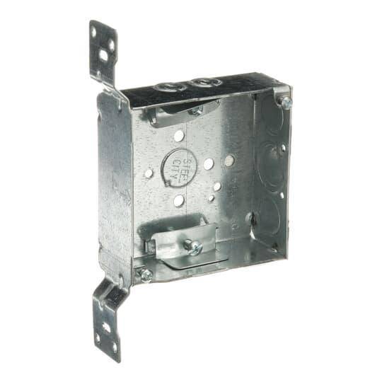 Steel City® 52151-CVN Outlet Box, Steel, 21 cu-in Capacity, (1) Outlets, (11) Knockouts, 4 in H x 4 in W x 1-1/2 in D