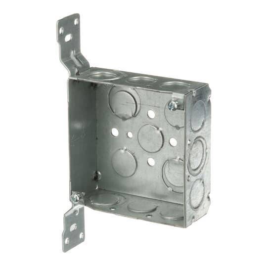 Steel City® 52151-CV-1/2-3/4 Outlet Box, Steel, 21 cu-in Capacity, (1) Outlets, (11) Knockouts, 4 in H x 4 in W x 1-1/2 in D