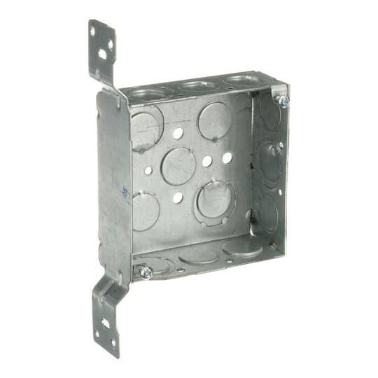 Steel City® 52151-CV-1/2-3/4 Outlet Box, Steel, 21 cu-in Capacity, (1) Outlets, (11) Knockouts, 4 in H x 4 in W x 1-1/2 in D