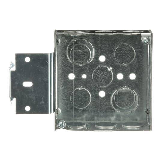 Steel City® 52151-MS-1/2-3/4 Outlet Box, Steel, 21 cu-in Capacity, (1) Outlets, (12) Knockouts, 4 in H x 4 in W x 1-1/2 in D
