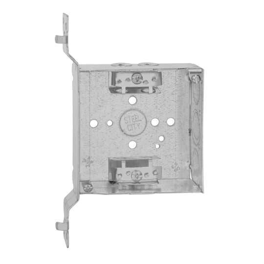 Steel City® 52151-VX Outlet Box, Steel, 21 cu-in Capacity, (1) Outlets, (11) Knockouts, 4 in H x 4 in W x 1-1/2 in D