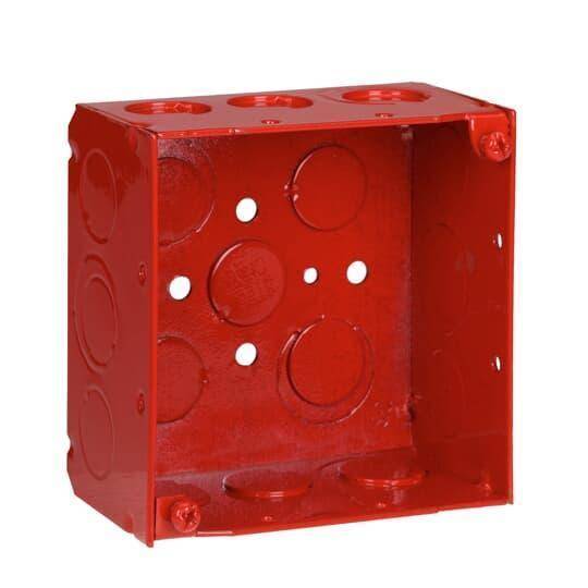 Steel City® 52171-1234RD Specialty Outlet Box, Steel, 30.3 cu-in Capacity, (1) Outlets, (13) Knockouts, 4 in H x 4 in W x 2-1/8 in D