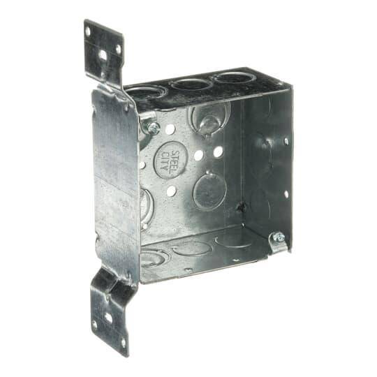 Steel City® 52171-CV1/2-3/4 Outlet Box, Steel, 30.3 cu-in Capacity, (1) Outlets, (17) Knockouts, 4 in H x 4 in W x 2-1/8 in D
