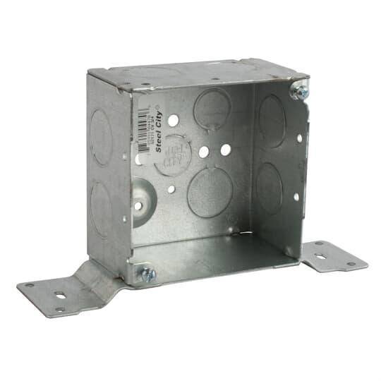 Steel City® 52171-CV-3/4 Outlet Box, Steel, 30.3 cu-in Capacity, (1) Outlets, (11) Knockouts, 4 in H x 4 in W x 2-1/8 in D