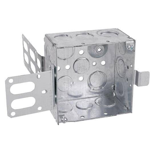 Steel City® 52171-EW-SSX Outlet Box, Steel, 30.3 cu-in Capacity, (1) Outlets, (14) Knockouts, 4 in H x 4 in W x 2-1/8 in D