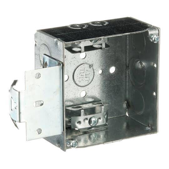 Steel City® 52171-MSX Outlet Box, Steel, 30.3 cu-in Capacity, (1) Outlets, (11) Knockouts, 4 in H x 4 in W x 2-1/8 in D