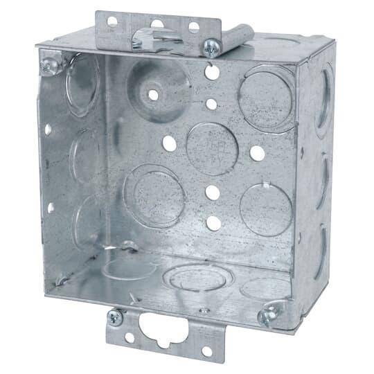 Steel City® 52171-OW Welded Style Outlet Box, Steel, 30.3 cu-in Capacity, (1) Outlets, (17) Knockouts, 4 in H x 4 in W x 2-1/8 in D