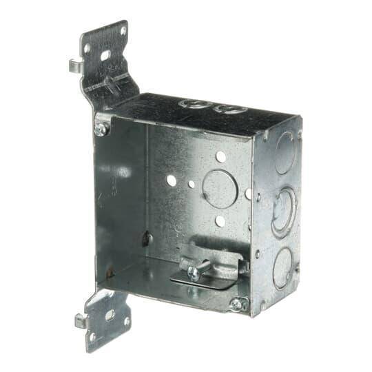 Steel City® 52171-VN Outlet Box, Steel, 30.3 cu-in Capacity, (1) Outlets, (11) Knockouts, 4 in H x 4 in W x 2-1/8 in D