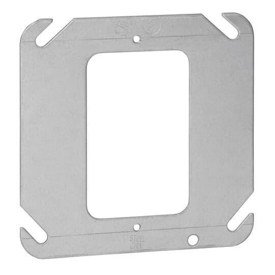 Steel City® 52-C-0 Outlet Device Cover, 4 in L x 4 in W, Flat Cover, Steel