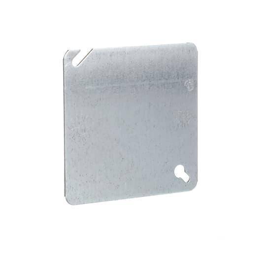Steel City® 52-C-1 Outlet Box Cover, 4 in L x 4 in W, Blank/Flat Cover, Steel