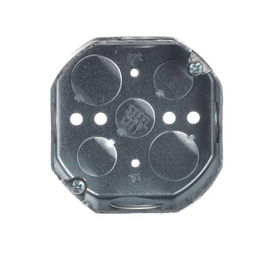 Steel City® 541511/23/4-30 Drawn Style Box, Steel, 15.8 cu-in Capacity, 1 Outlets, 9 Knockouts, 1-1/2 in D