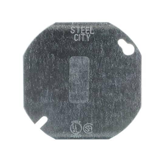Steel City® 54-C-1 Flat Blank Box Cover, 4 in Dia, Steel