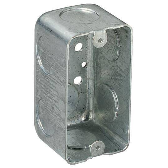 Steel City® 583713/4-30 Drawn Style Utility Box, Steel, 14.5 cu-in Capacity, 1 Gangs, 1 Outlets, 8 Knockouts