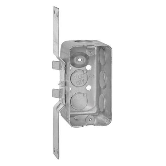 Steel City® 58371V12-12R Drawn Construction Utility Box, Steel, 14.5 cu-in, 1 Gang, 1 Outlet, 7 Knockouts