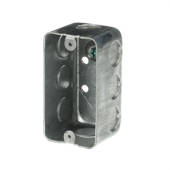 Steel City® 58371-1/2-CN Drawn Style Utility Box, Steel, 14.5 cu-in Capacity, 1 Gangs, 1 Outlets, 10 Knockouts