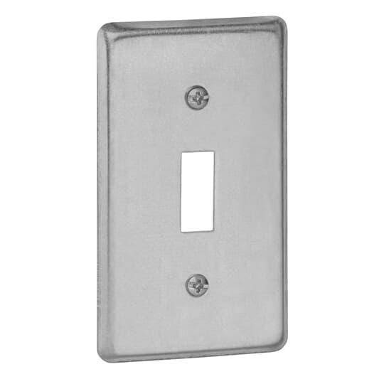 Steel City® 58C30-25R Outlet Utility Box Cover, 4 in L x 2-1/8 in W x 1/4 in D, Single Toggle Switch Cover, Steel