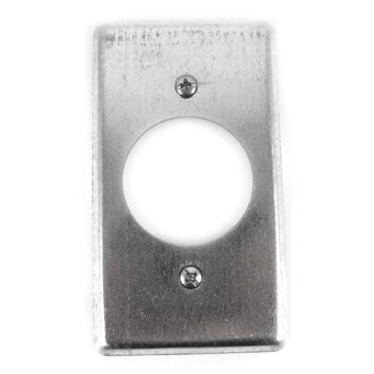 Steel City® 58C4-25R Outlet Utility Box Cover, 4 in L x 2-1/8 in W x 1/4 in D, 4-Wire Twist-Lock Single Flush Receptacle Cover, Steel