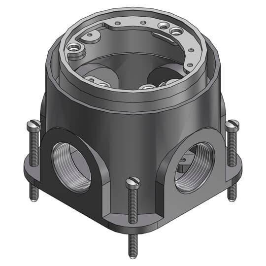 Steel City® 600-1-1/4AL Flush Service Floor Box With 1-1/4 in Tapped Hole, Aluminum, 64 cu-in, 1 Gang, 5-1/8 in L x 4-1/4 in W x 4-1/4 in D